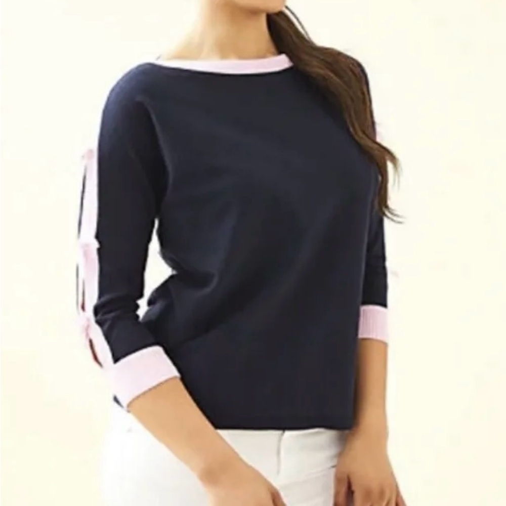 Lilly Pulitzer Larabee Sweater Bow Detailed Sleeve